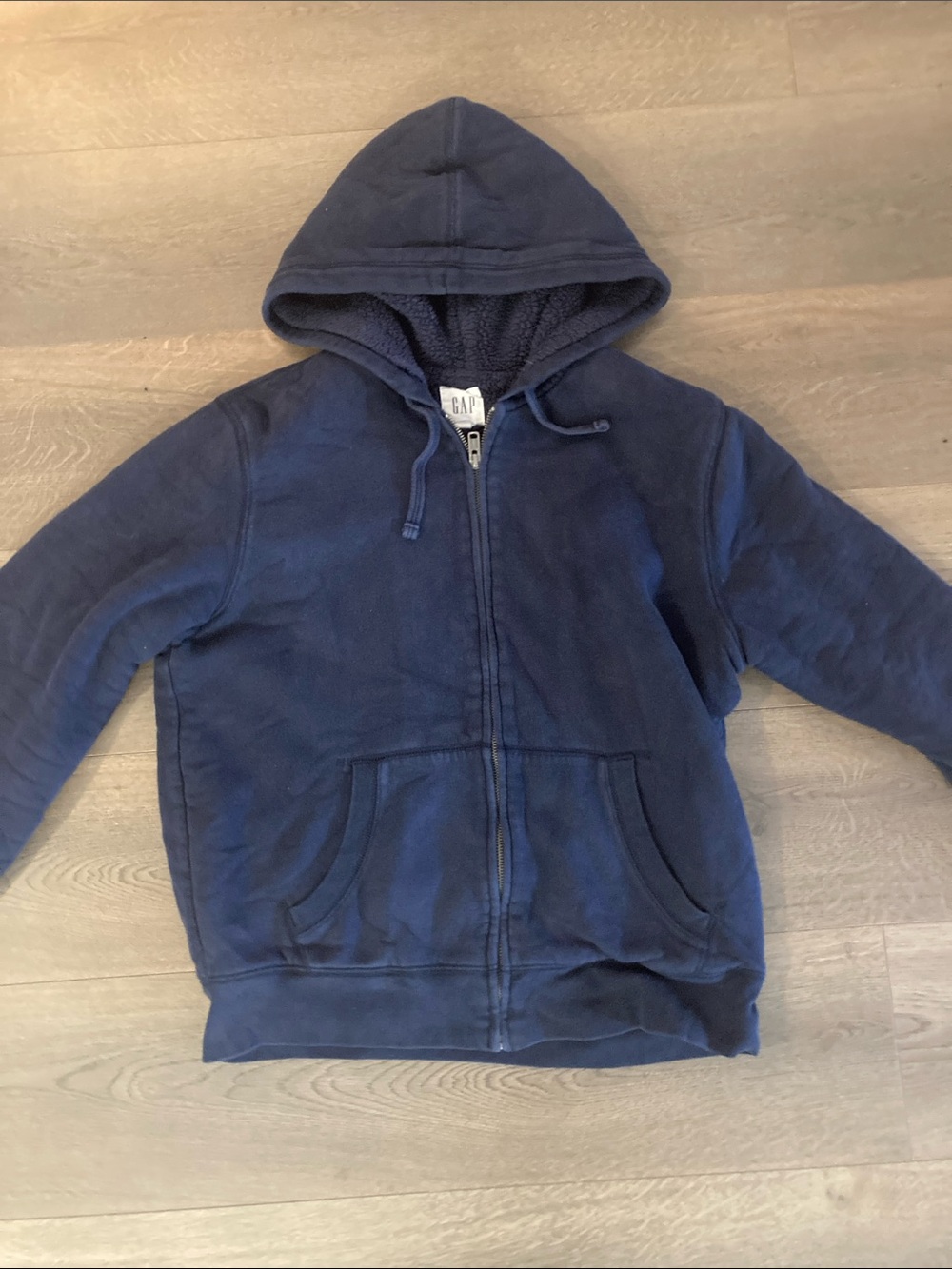 GAP Navy Hooded Fleece Zip Jacket